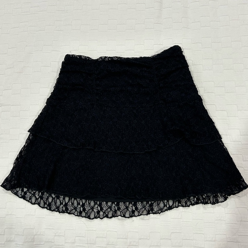 Ardene Black Skater Mini Skirt Tiered Cocktail